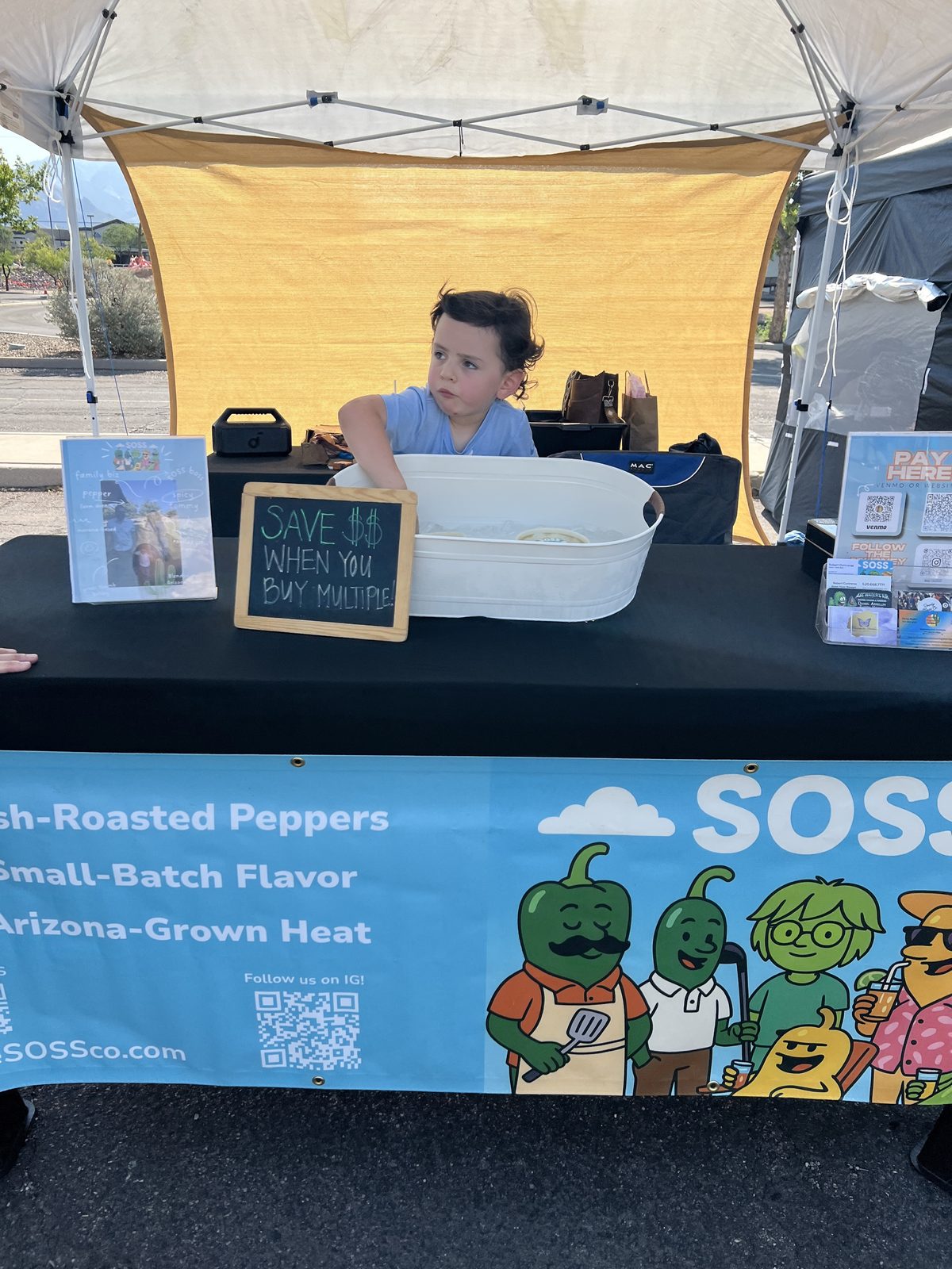 Dax helping at the SOSS booth